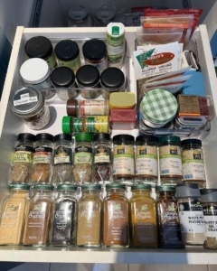 The Great Organizing Idea for the Spice Drawer - Harmony Home Organizing