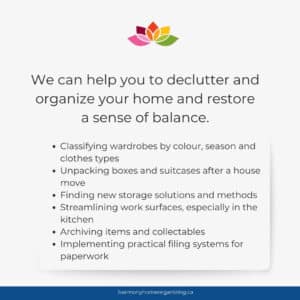 From decluttering to personal assistant support - Harmony Home Organizing