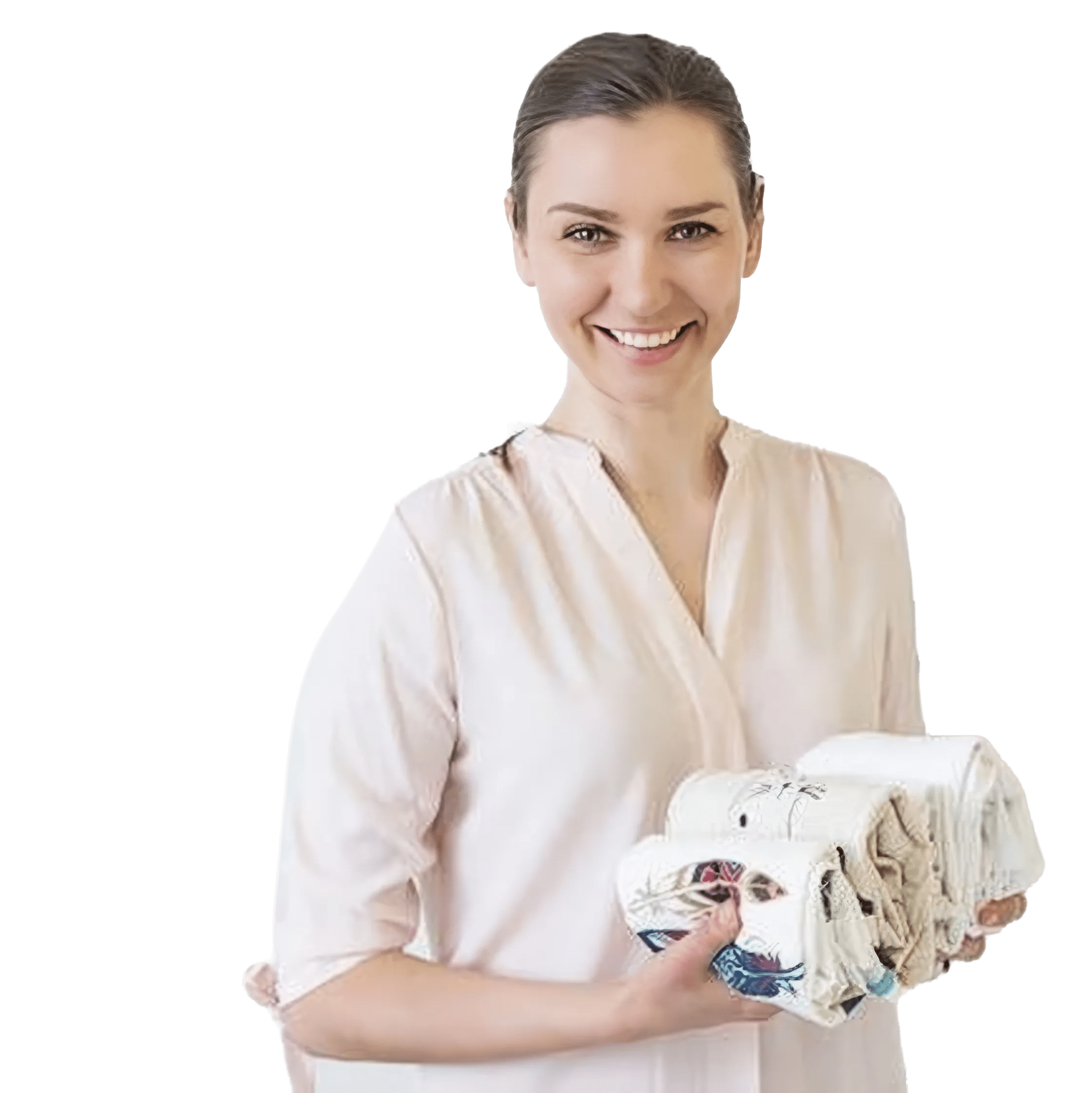 Portrait of Olena, professional organizer and owner of Harmony Home Organizing